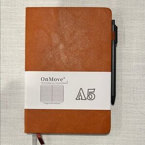 A5 Brown Notebook with Pen